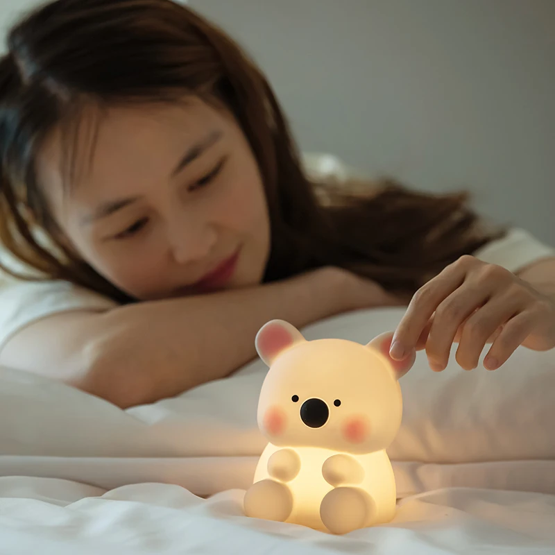 Novo coala led night light usb recarregável silicone pat a lâmpada crianças quarto cabeceira atmosfera lâmpada presente criativo nightlight