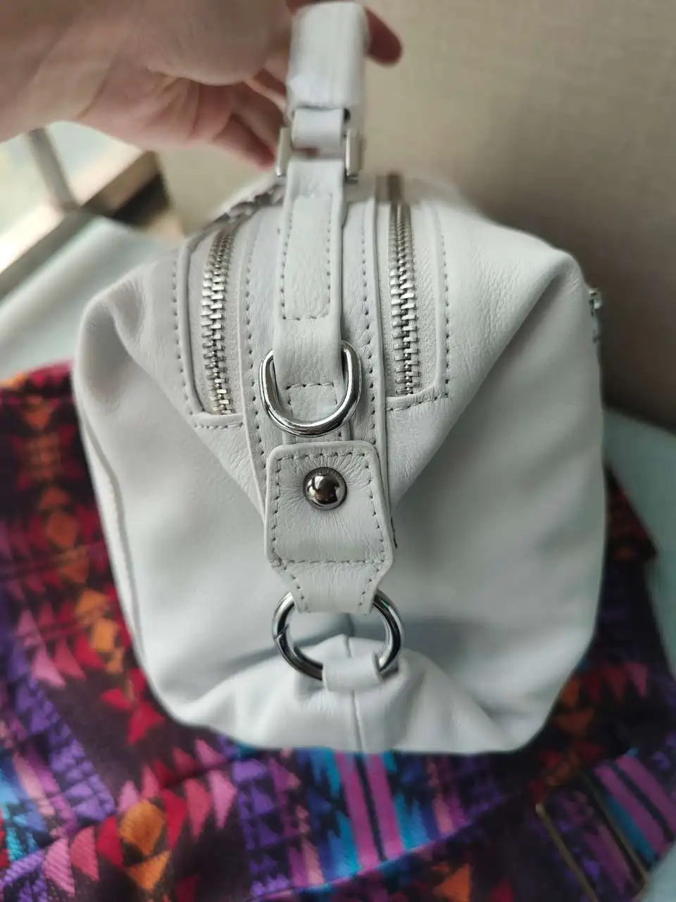 Zency Soft Genuine Leather White Handbag Elegant Fashion Tassel Women Shoulder Bag Large Capacity Simple Crossbody Bag
