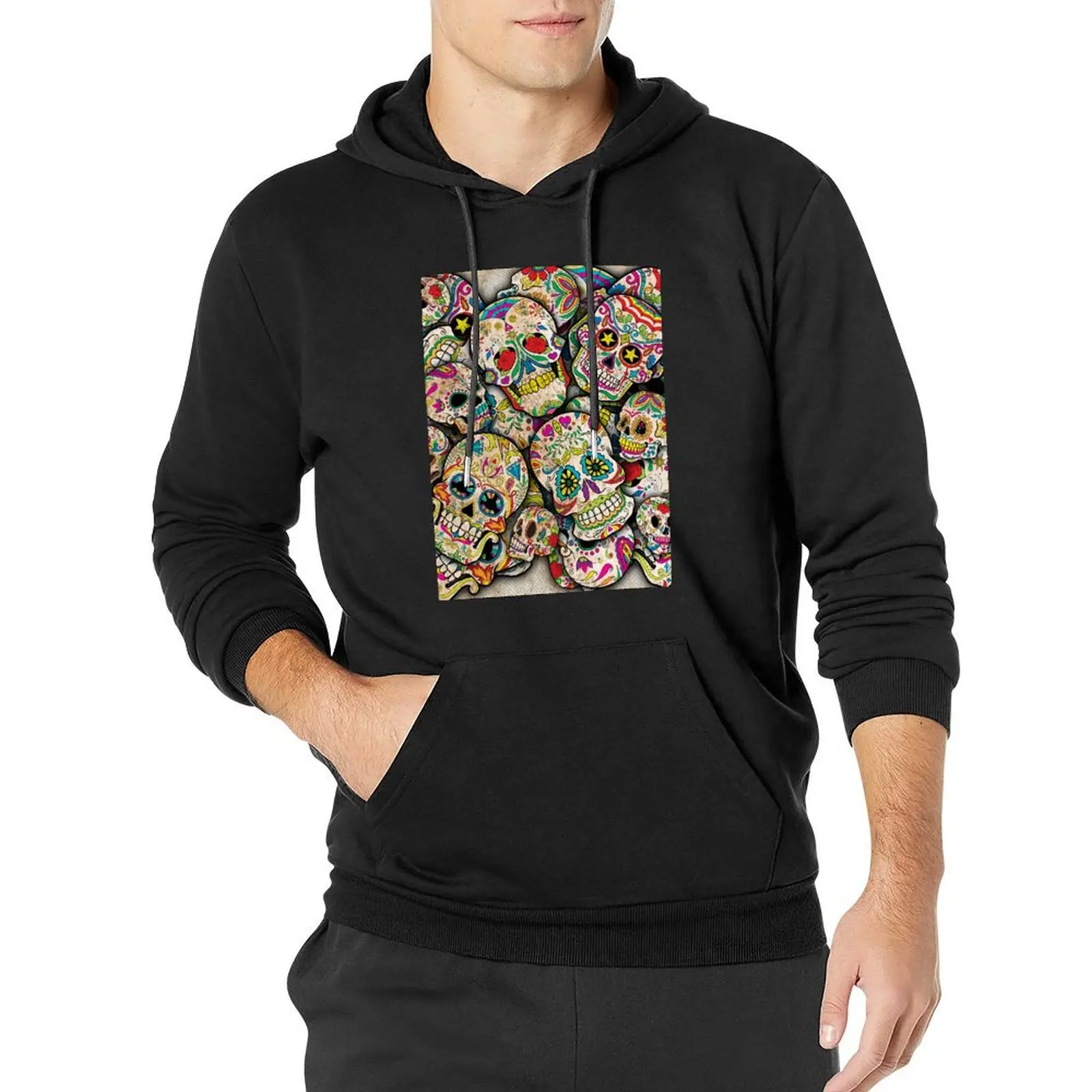 Sugar Skull Collage Pullover Hoodie men clothing new hoodies and sweatshirts