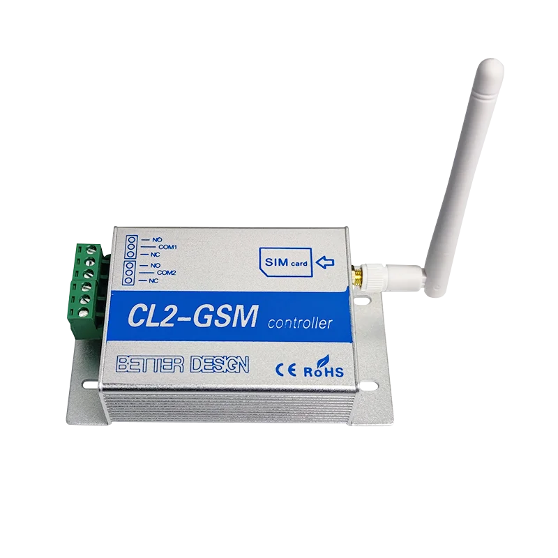 2ch Wireless GSM SMS Remote Controller CL2-GSM 2 way switch 2 relay output for gate opener Barrier Shutter Garage Door opener