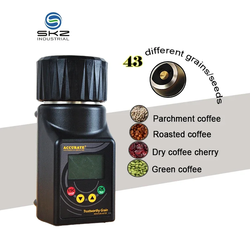 Digital LCD Displayed Grain Moisture Meter Coffee Bean Tester Device for Green Coffee and Parchment Roasted Coffee