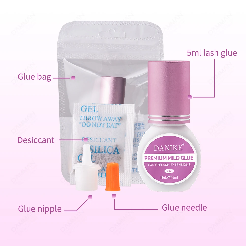 DANIKE-pegamento adhesivo para extensión de pestañas postizas, 5Ml, 3-4Sec, secado rápido, fuerte, pegamento Individual para uso en salón, suministros de maquillaje