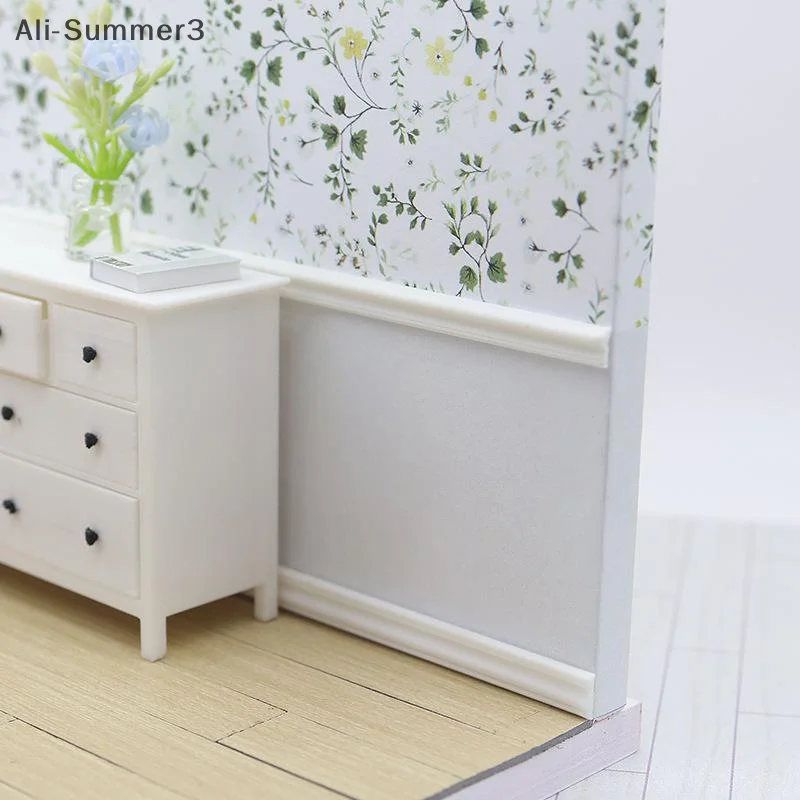 2PCS 1:12 Dollhouse Miniature Skirting Line Mini Waistline Bathroom Living Room Decor Toy Doll House Accessories