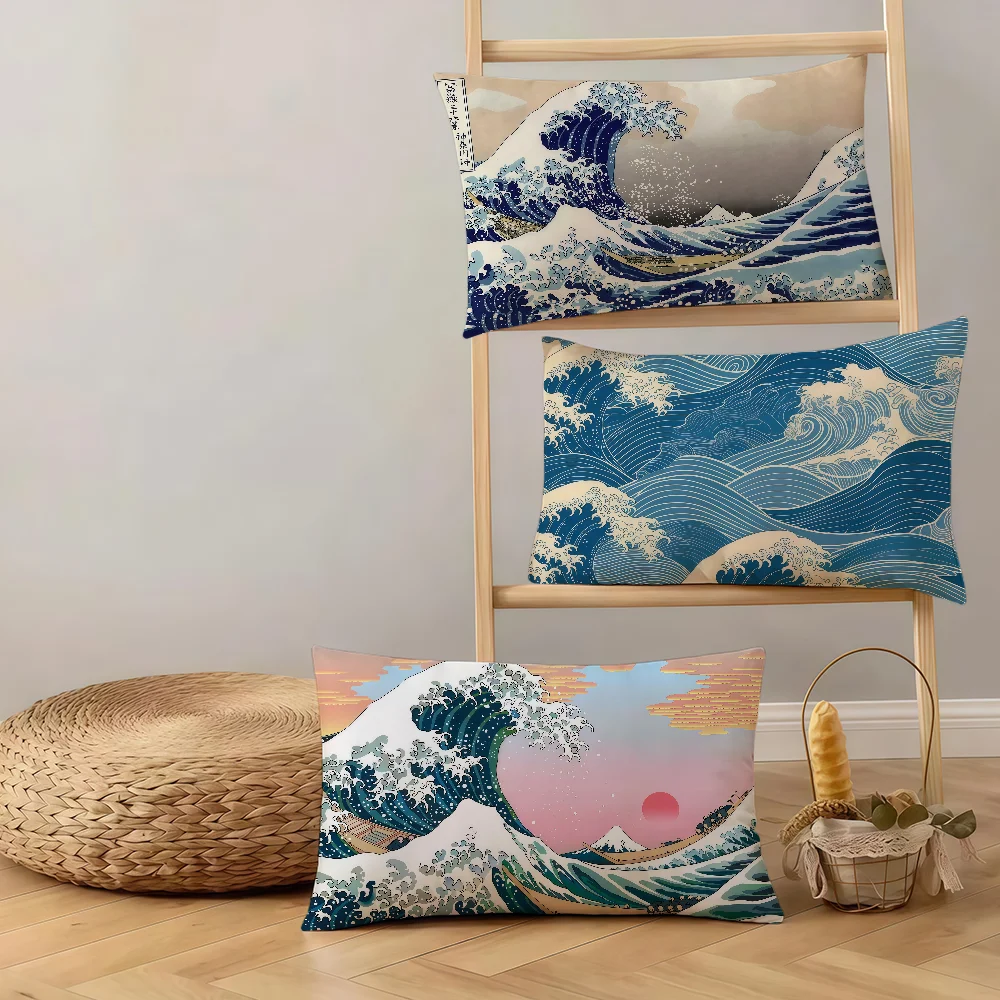 

Чехол для подушки «Большая волна у Канагавы» (Япония), прямоугольный, хит продаж, комфортный, теплый, для постели, подарок для вечеринки
