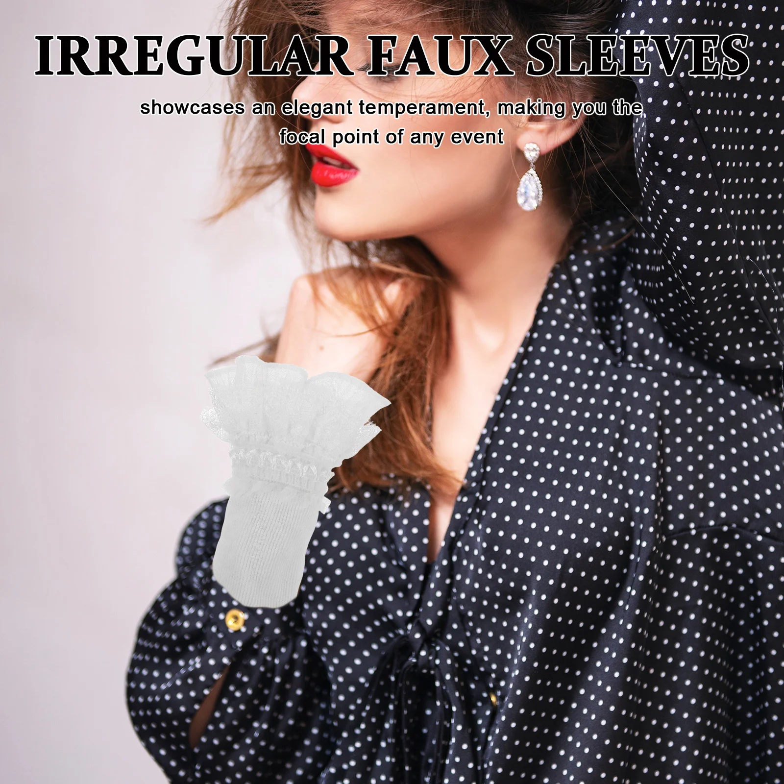 2 Stuks 1 Paar Bloemen Nep Afneembare Kostuum Pols Manchet Voor Vrouwen Polyester Mouw Accessoire Banket Party Decor Mode manchet