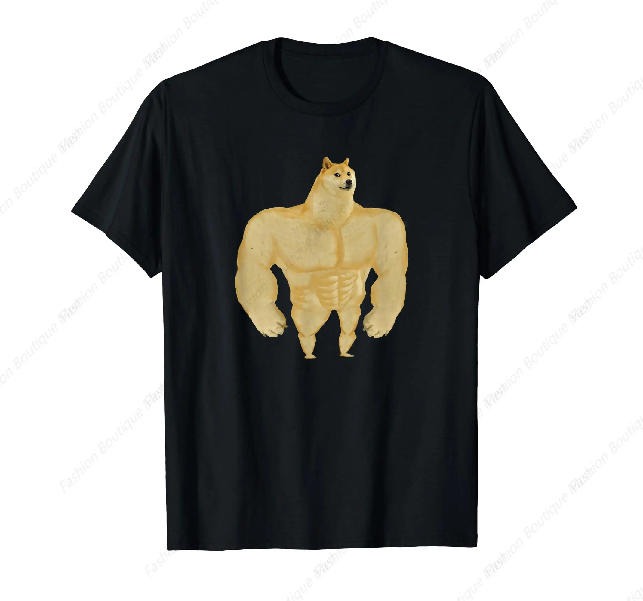 Swole Dog Meme Buff Dog Meme T-Shirt Men Women Breathable Leisure  Drop Pure Cotton Loose Couple Tee