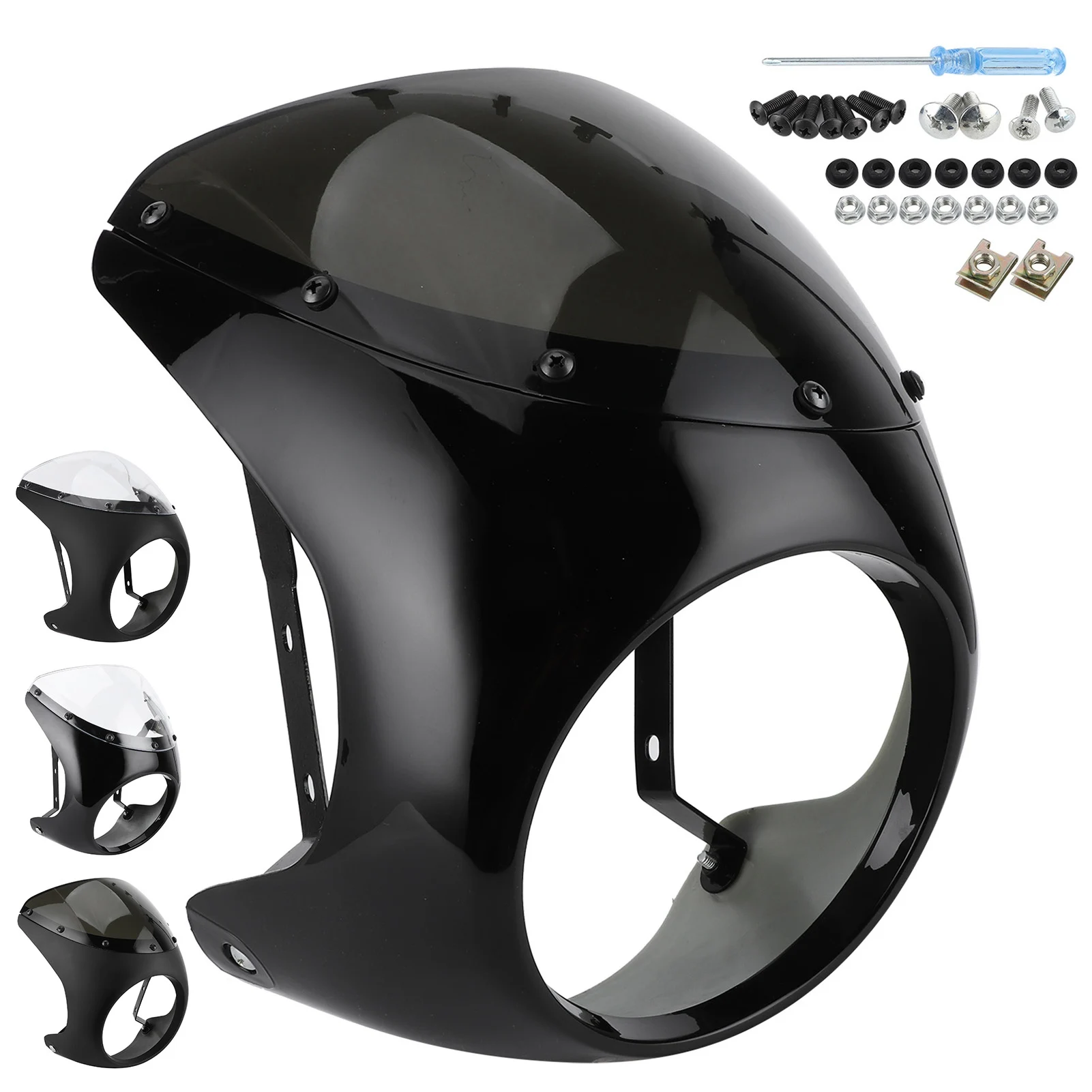 Deflectores de viento de carenado de faro de 7 pulgadas para faro de motocicleta, carenado de parabrisas, deflectores de aire de viento