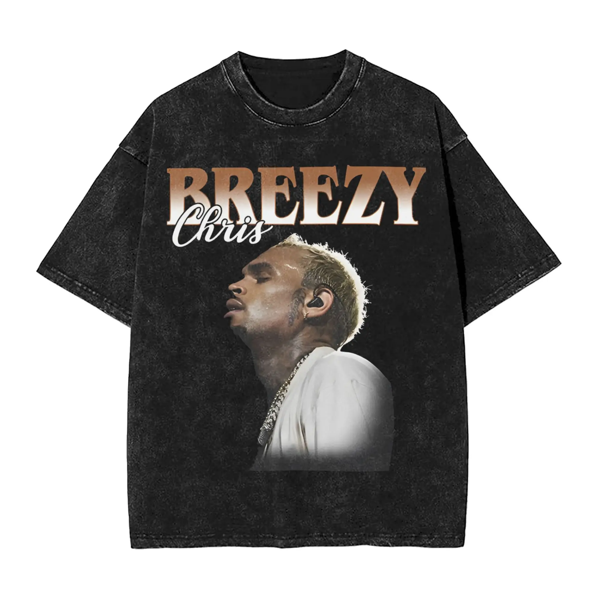 

Vintage Rapper Chris Brown Breezy Bowl XX Tour 2025 Merch T-Shirts for Men Women Washed Cotton Tee Shirts Clothes