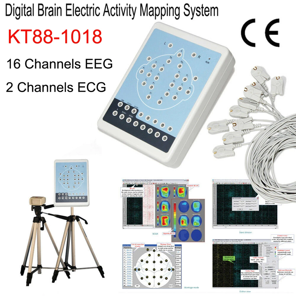 

CONTEC KT88-1018 EEG Digital 16 Channels 2 leads Brain Electric Activity Mapping Digital Systems CE