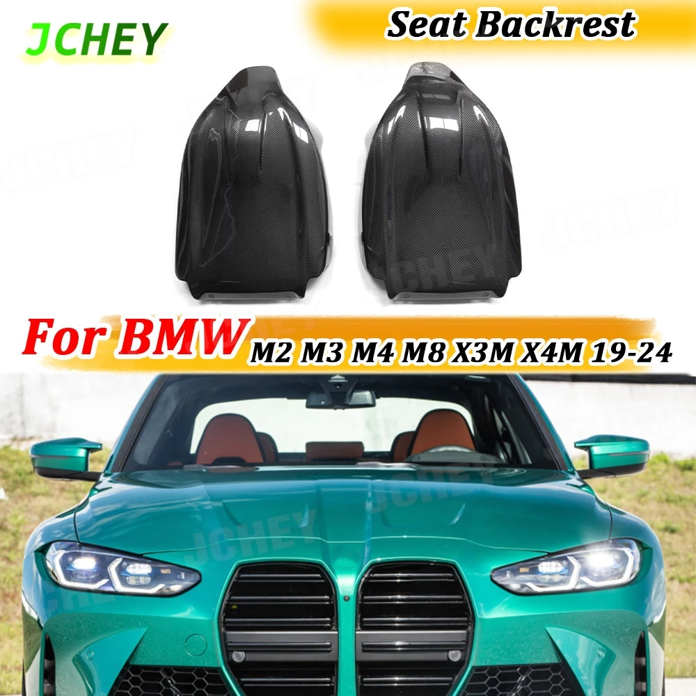 

JCHEY Dry Carbon fiber Seat back Cover Trim Stickers for BMW M2 M3 M4 M8 X3M X4M G80 G82 F97 F98 2019-2024 Body Kits 4 Door