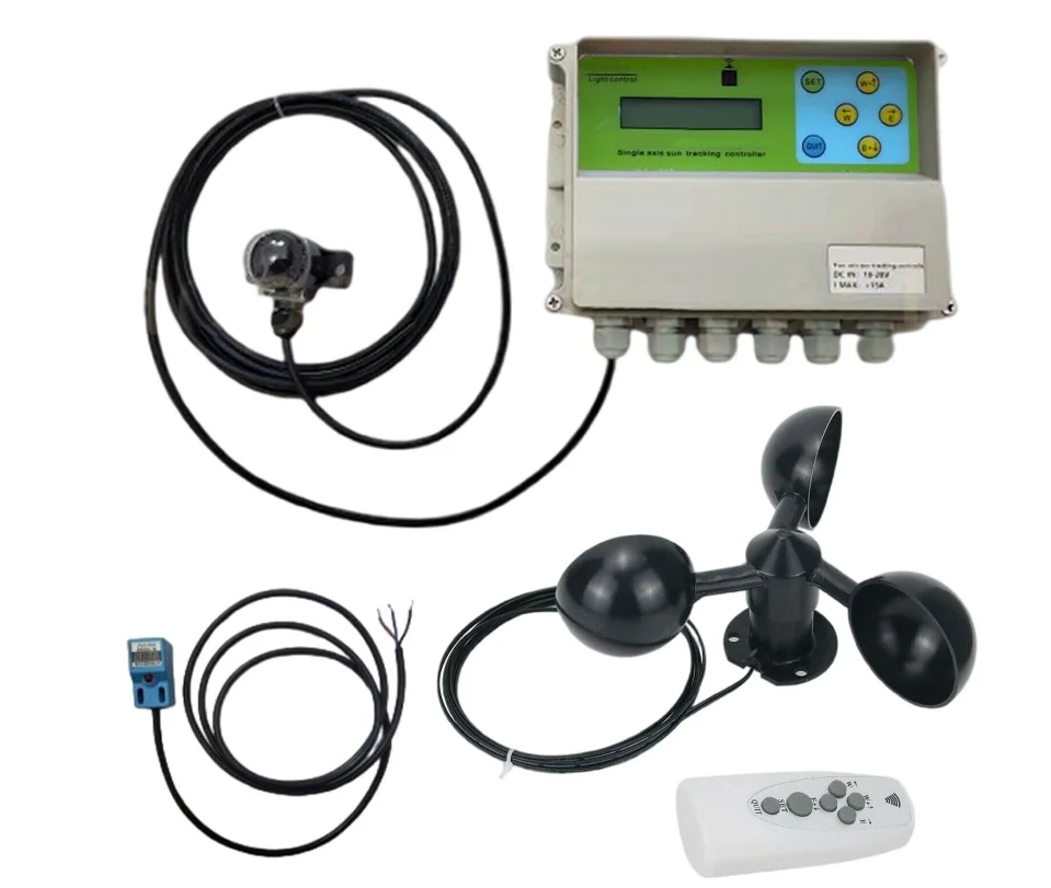 وحدة تحكم أوتوماتيكية تعمل بالطاقة الشمسية بعمود واحد، وحدة تحكم لتتبع أشعة الشمس بمحور واحد مع مفتاح + مستشعر