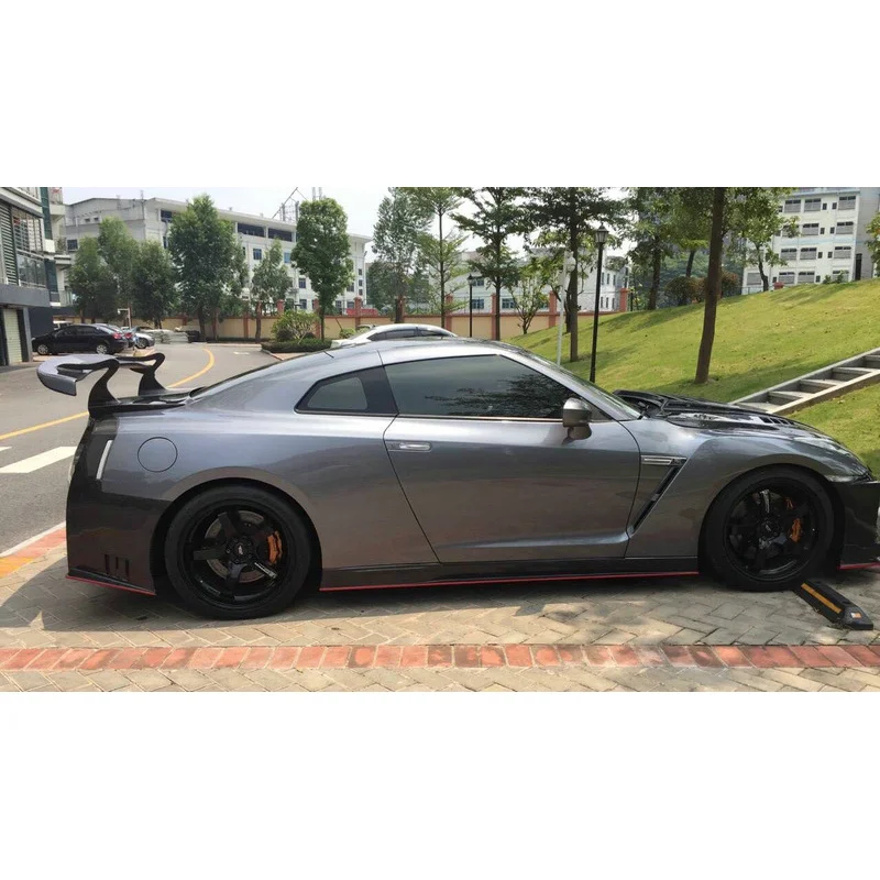 For Nissan GTR R35 (God of War Style) - Japanese Style Swan Neck Carbon Fiber GT Large Spoiler & Wind Deflector