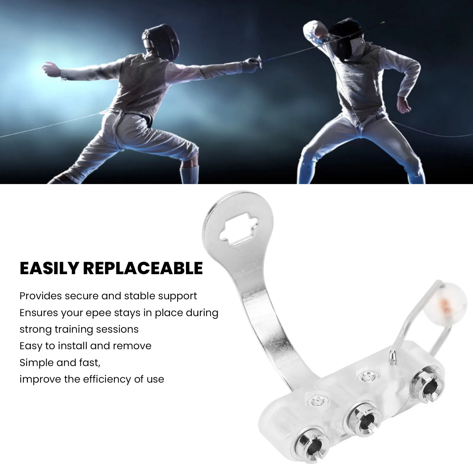 Epee Socket Replacement Stainless Steel Portable Stable Support Fencing Stand Tool for Competition Training Fencing Epee Socket