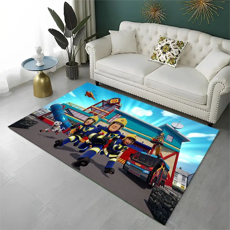 Brave Fireman Sam Child Cartoon Living Room Non-Slip Area Rug Soft Carpet for Bedroom Kids Playroom Sofa,Home Decor Doormat Gift