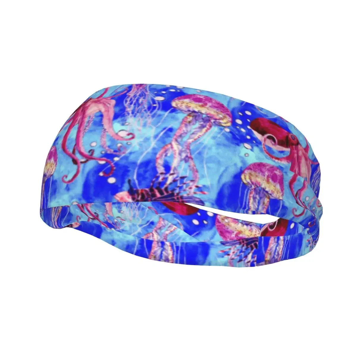 Sports Headband Red Octopus Lionfish Jellyfish Running Fitness Sweatband Absorbent Cycling Jog Hair Bandage