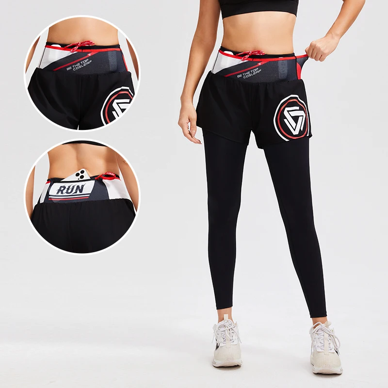 Double Layer Hip Lifting Trainning Shorts Pants Legging Nylon Gym Wear Workout Running Activewear Yoga Pant With Pockets
