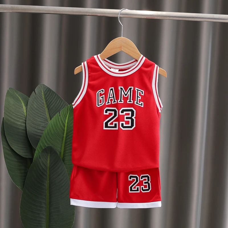 Conjunto de Verão para Crianças: Colete e Calções de Basquete em Dois Peças, Roupas Confortáveis e Leves para Crianças