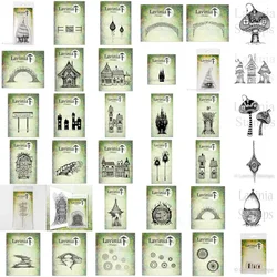 Sellos transparentes de colección de edificios de casa, álbum de recortes, decoración de diario, plantilla de corte en relieve, álbum de tarjetas DIY, sello, hacer papel