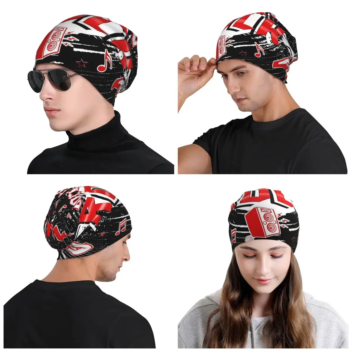 Gorros de punto de Born To Rock para hombre y mujer, gorro cálido de Metal pesado, música Punk, gorros de otoño e invierno