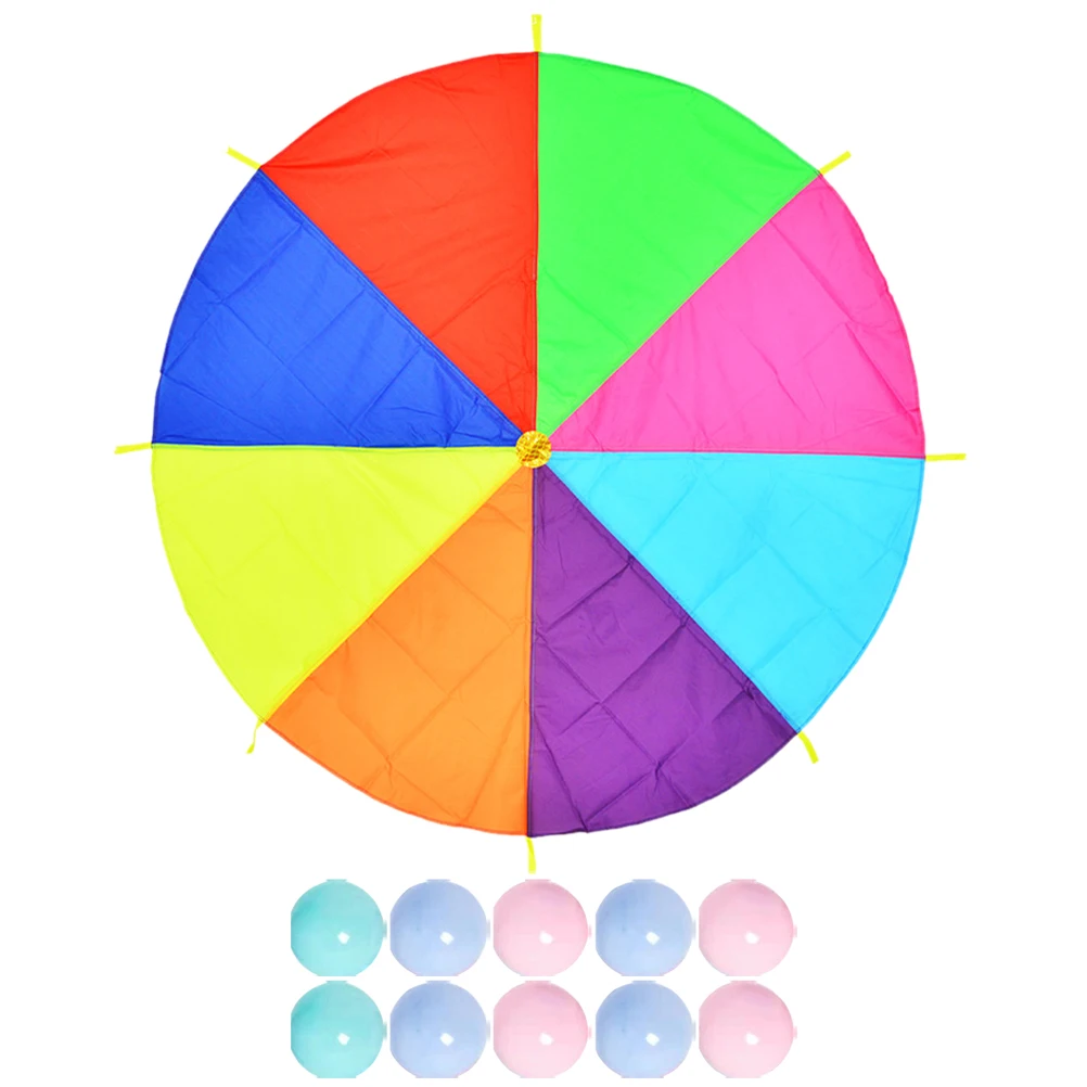 

Outdoor Toys for Kids Rainbow Umbrella Parachute Prop School Gymnastics Parent-child