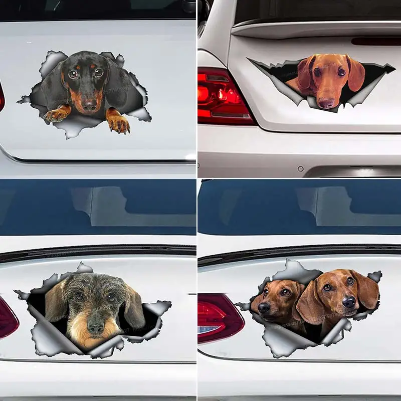

Dachshund Pet Dog Car Sticker Waterproof Vinyl Decal on Bumper Rear Window Laptop Self-adhesive Decal For Car Accessories SH162