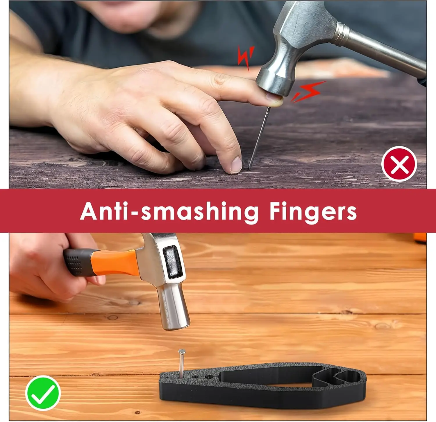20/1PCS Portable Nail Fixer Tool Woodworking Fixer Plastic Sliding Joint Pliers Protect Fingers for Maintenance and Woodworking