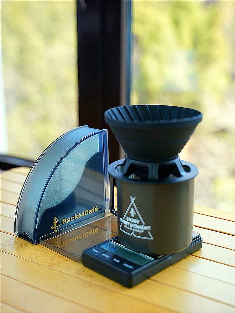 Portable Silicone V60 Coffee Filter Cup Two-Way Stackable Outdoor Camping Drip Coffee Set Rocket Home Brand Macaron Color