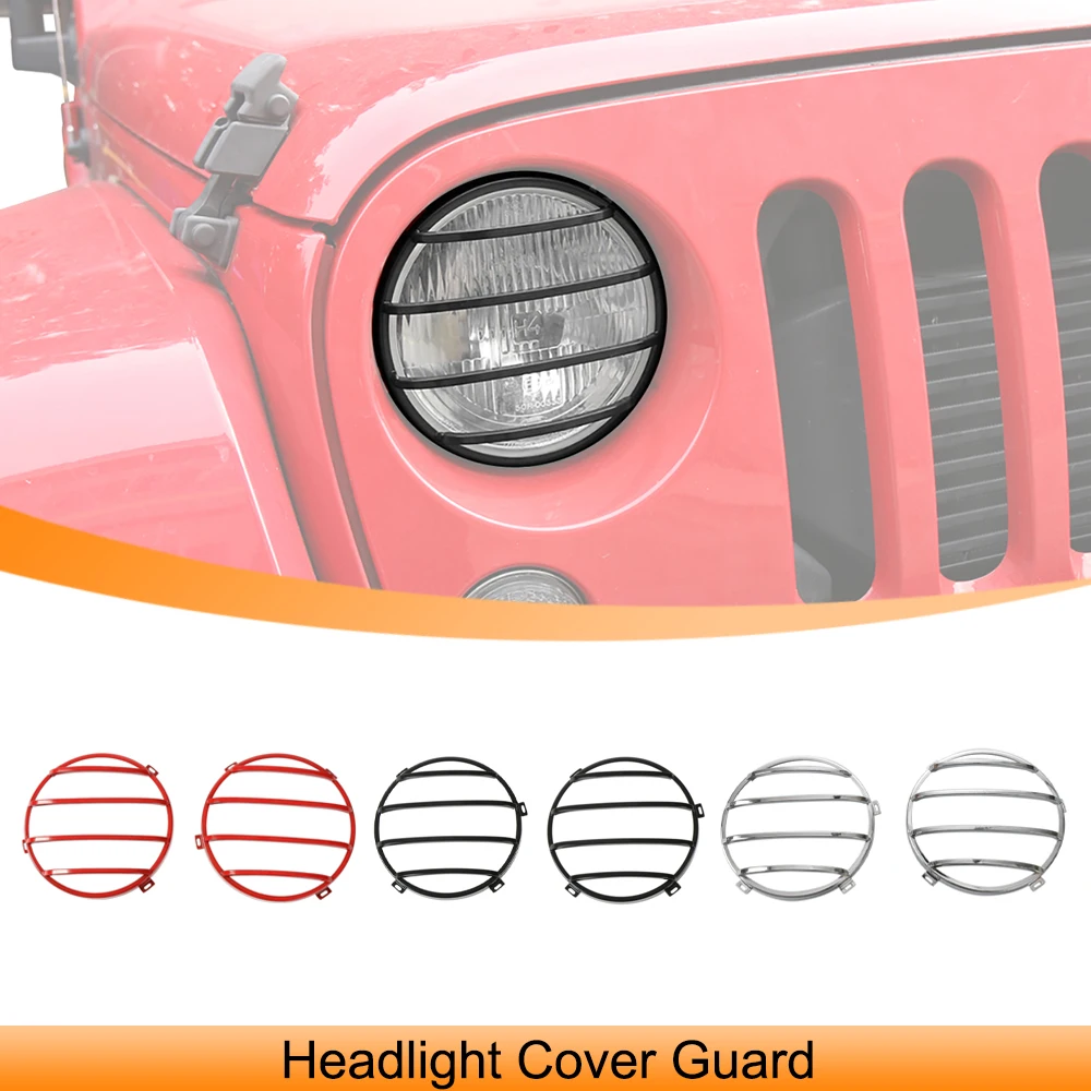 

Car Front Headlight Lamp Decoration Protective Cover Guard Trim for Jeep Wrangler JK 2007-2017 Lamp Hoods Exterior Accessories