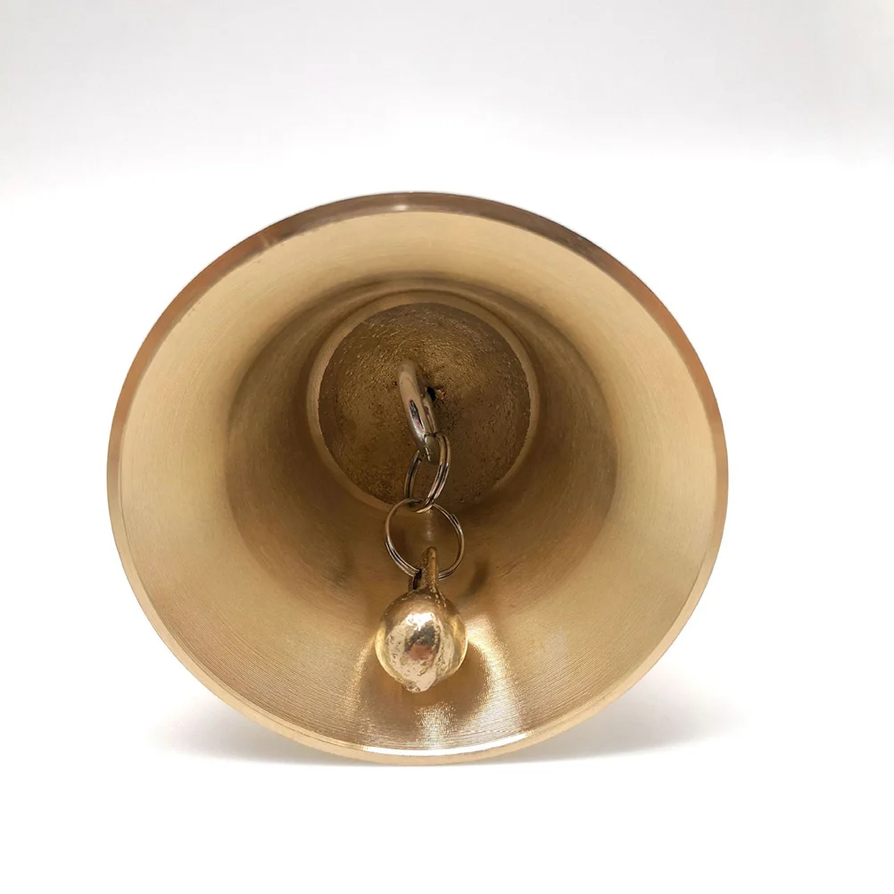 

Wooden Handle Hand Bell 11Cm Polished Brass Christmas Handbell Party Festival Decoration Restaurant Call Service Bell