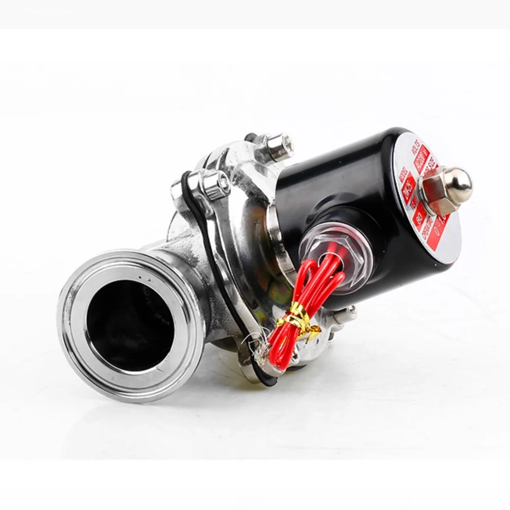 

Clamp DN40DN50mm OD64/77.5mm Solenoid Valve Food Grade SS304 Polished Clamp Type Normally Closed Control Solenoid Valve 220V/24V