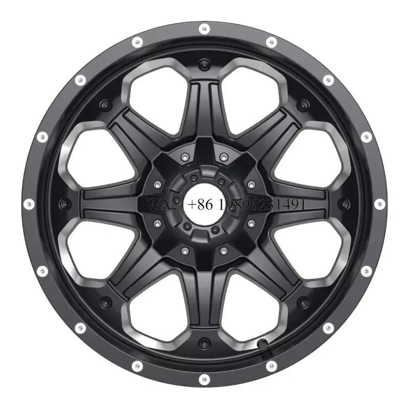 Wmwmnu 18x8.5 Inch High Profile 4x4 Sports Alloy Rims for Passenger Car Wheels 5/6x120/139.7 Milling Window Rivets