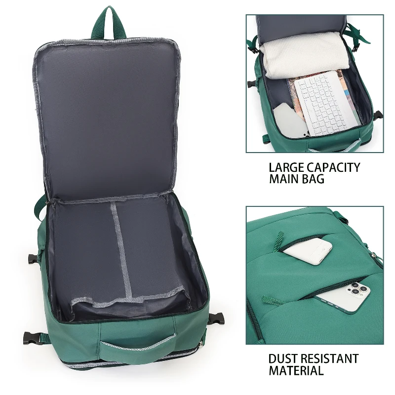 Nuovo zaino minimalista in tinta unita, unisex, grande capacità, leggero, adatto per la scuola, il lavoro, i viaggi d'affari e i viaggi
