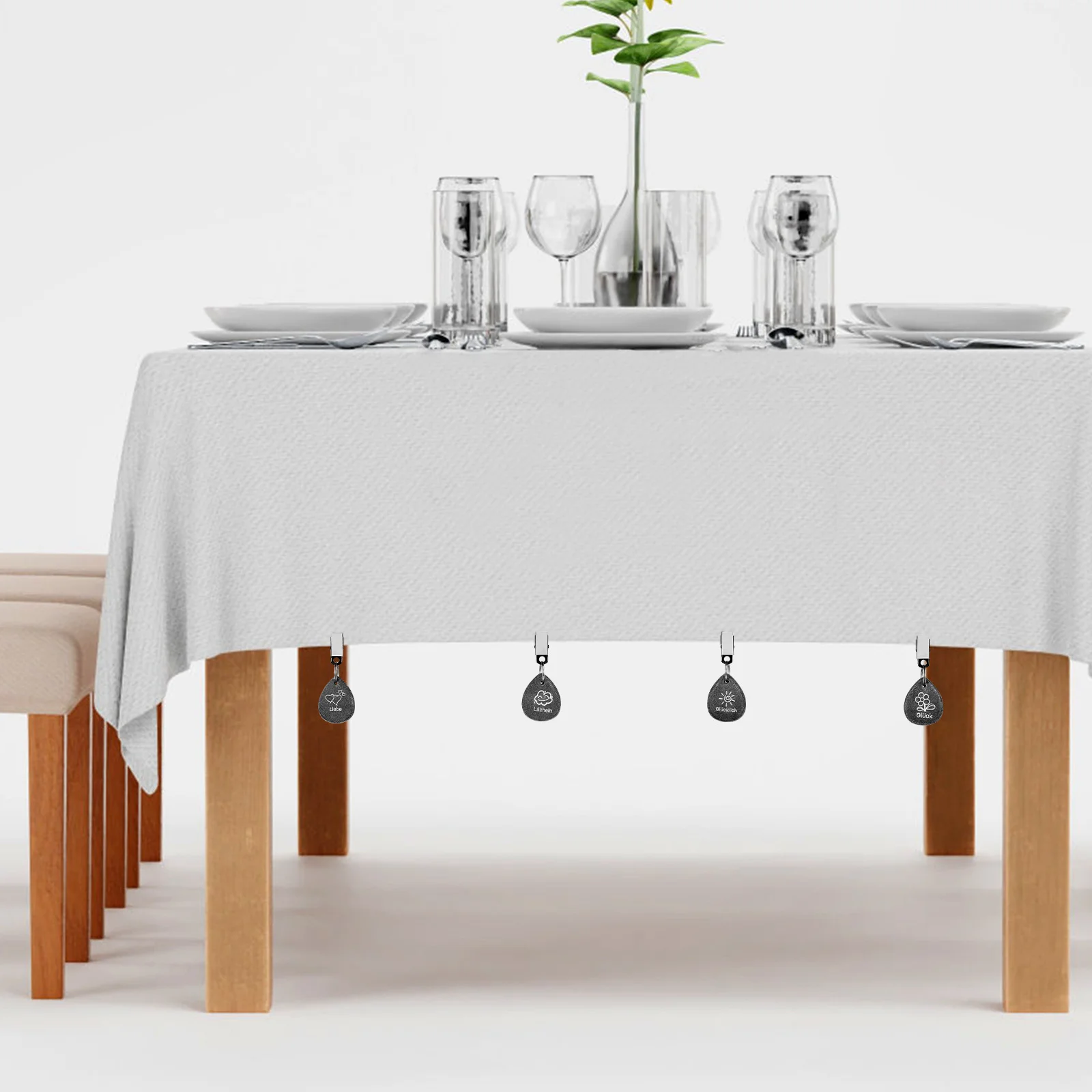 8Pcs Elegant Marble Tablecloth Clips Engraved Patterns Easy Use Outdoor Patio Weights Decor Tablecloth Weights