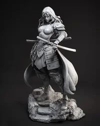 1/24 75mm 1/18 100mm Resin Model Kits Swordsman Warrior Girl Figure Sculpture  Unpainted No Color RW-1217