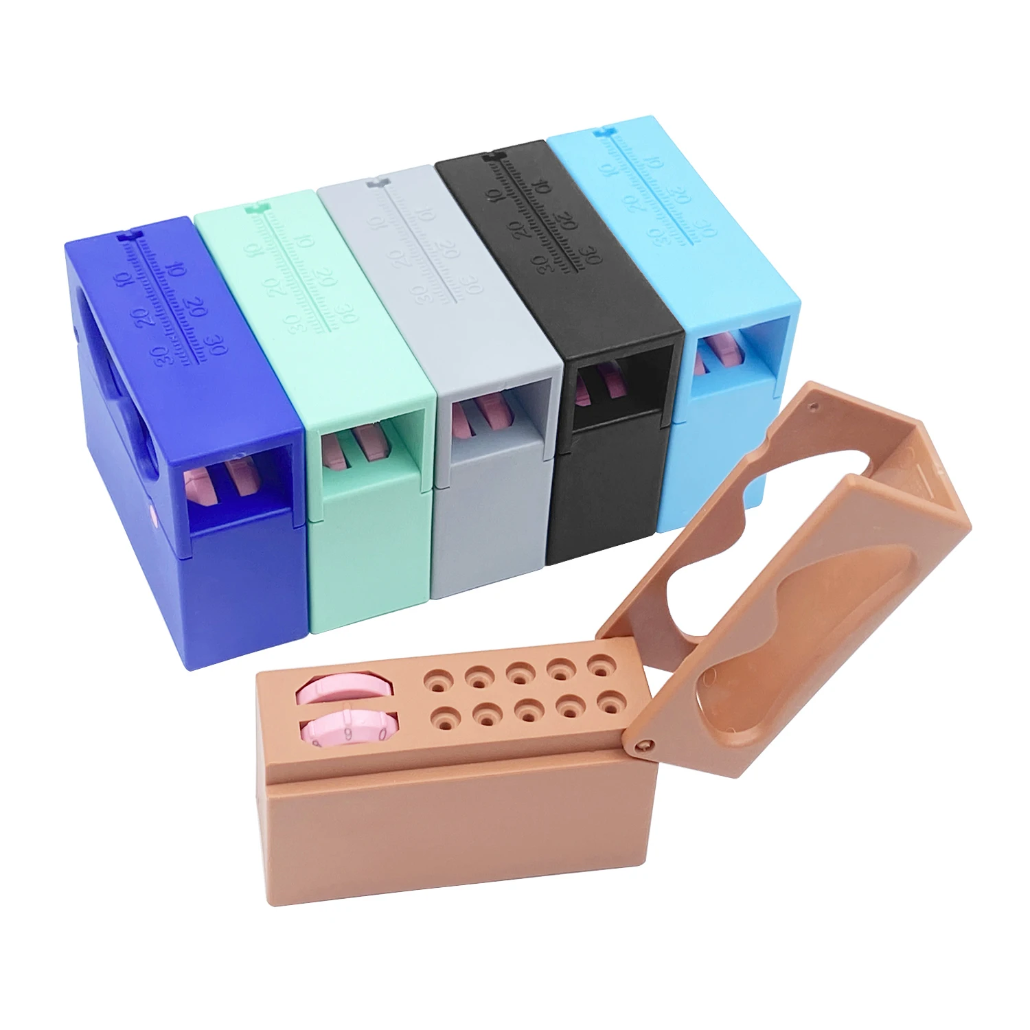 -caja Endo  esterilización Dental Autoclavable, 10 agujeros, con soportes  bloque  memoria  fresas  diamante, limas