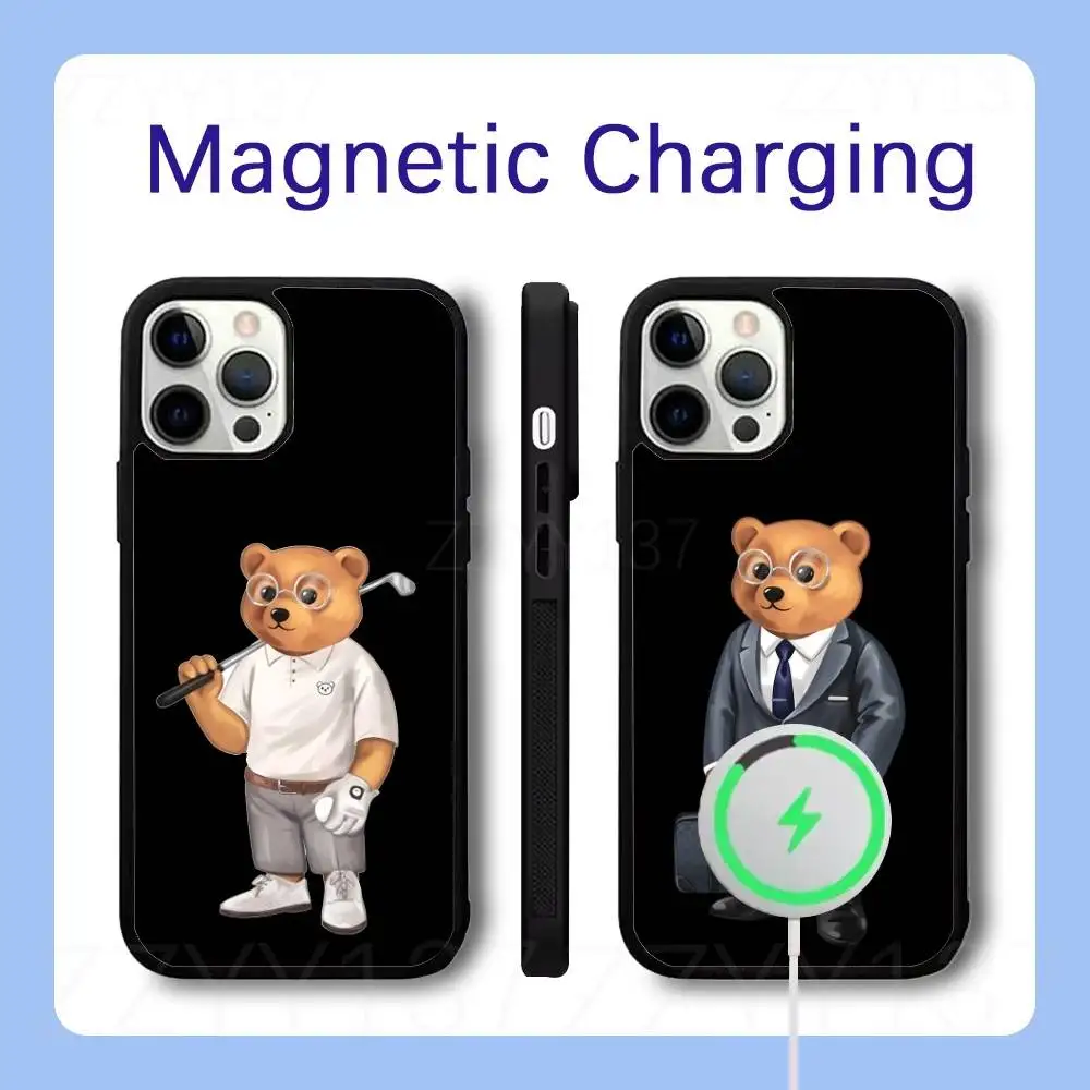 Fashion B-Baron Filou Bear Phone Case For iPhone 18,17,16,15,14,13,12,Pro,Max,Plus Magnetic Wireless Charge Cover