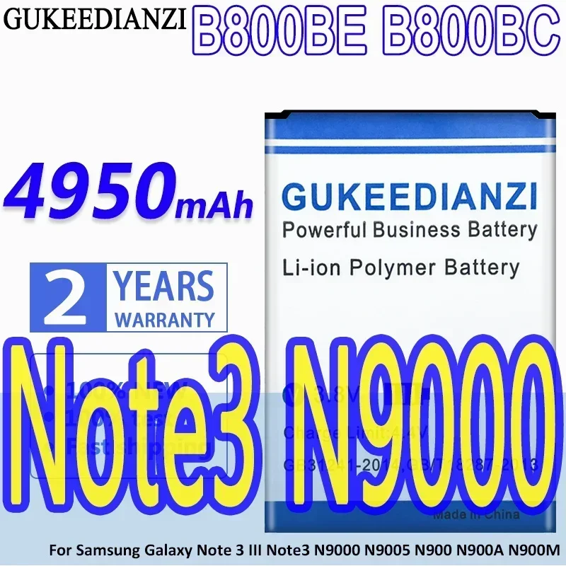 Bateria GUKEEDIANZI B800BE B800BC 4950mAh para Samsung Galaxy Note 3 III Note3 N9000 N9005 N900 N900A N900M