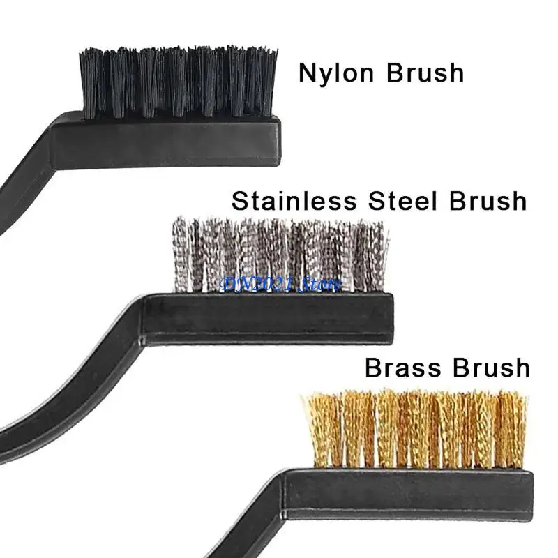 F3KE 3D Printer Cleaner Tool Copper / Steel/ Nylon Wire Brushes Set for Nozzle Block Hotend Cleaning Hot Bed Clean 12cm
