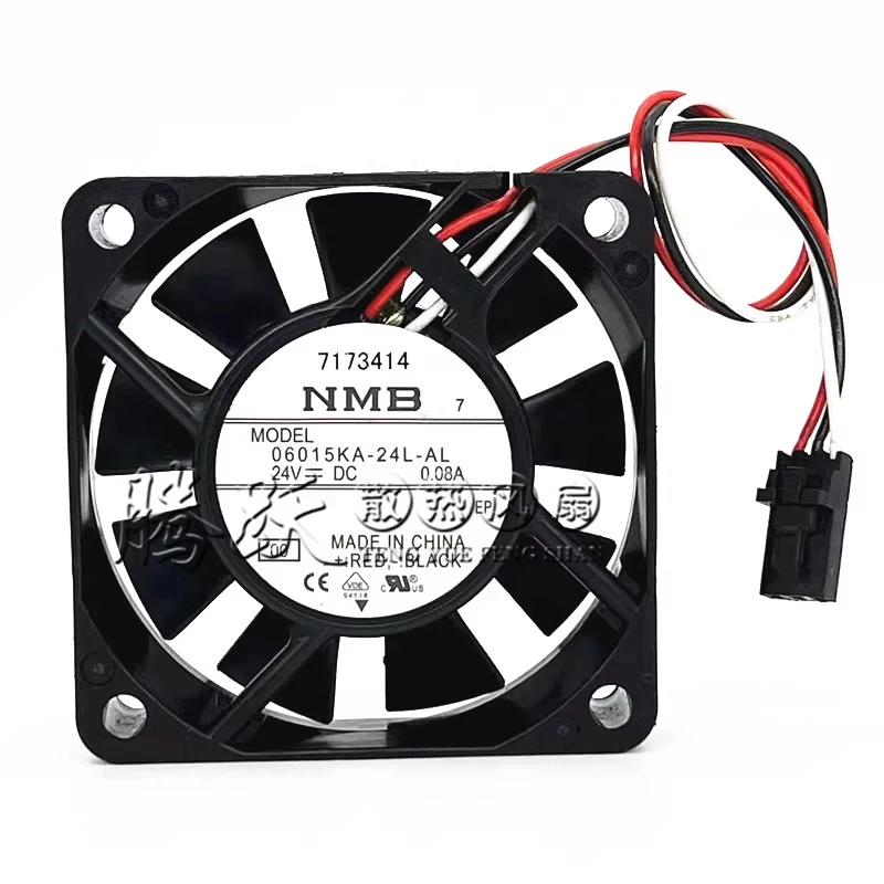 

HJY 1-piece NMB 06015KA-24L-AL DC24V 0.08A 3-wire inverter cooling fan 6015 6cm