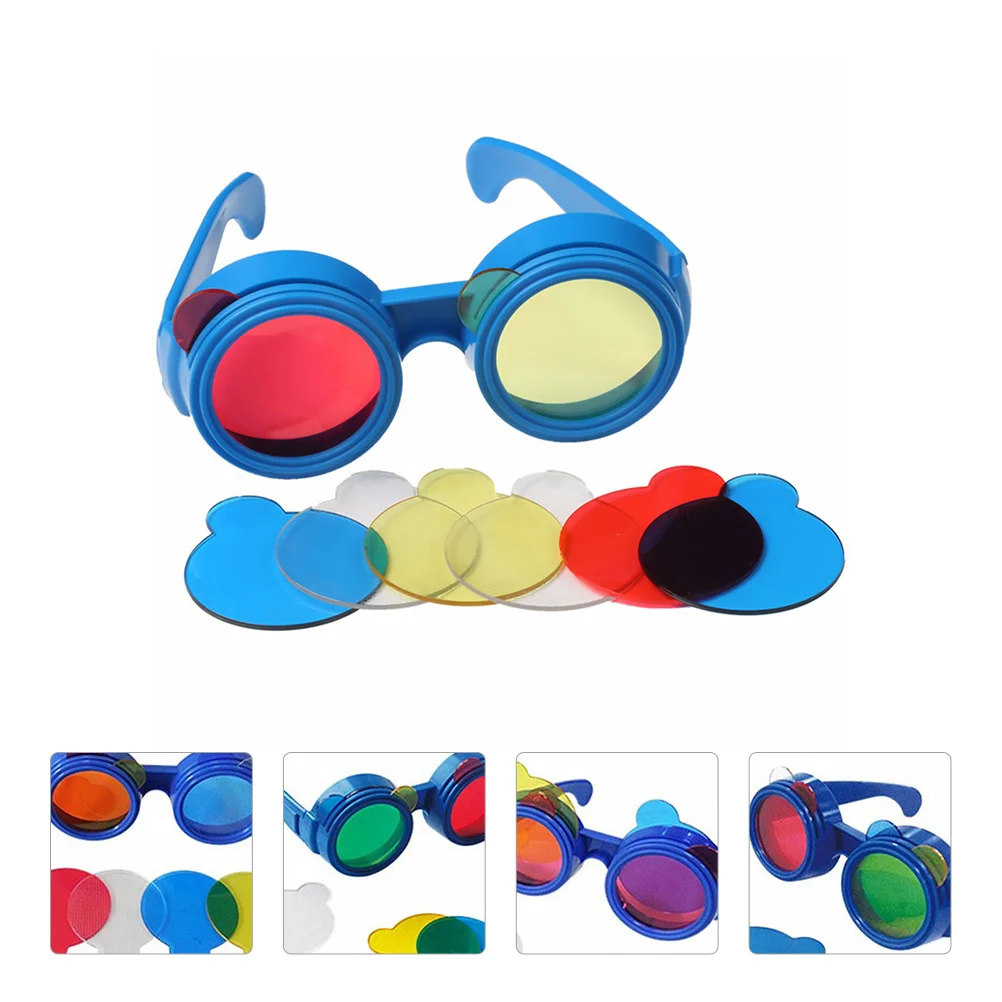 1 conjunto de mistura de cores, três óculos de cor primária, kit de experimento para jardim de infância, educação precoce, experimento científico e ensino
