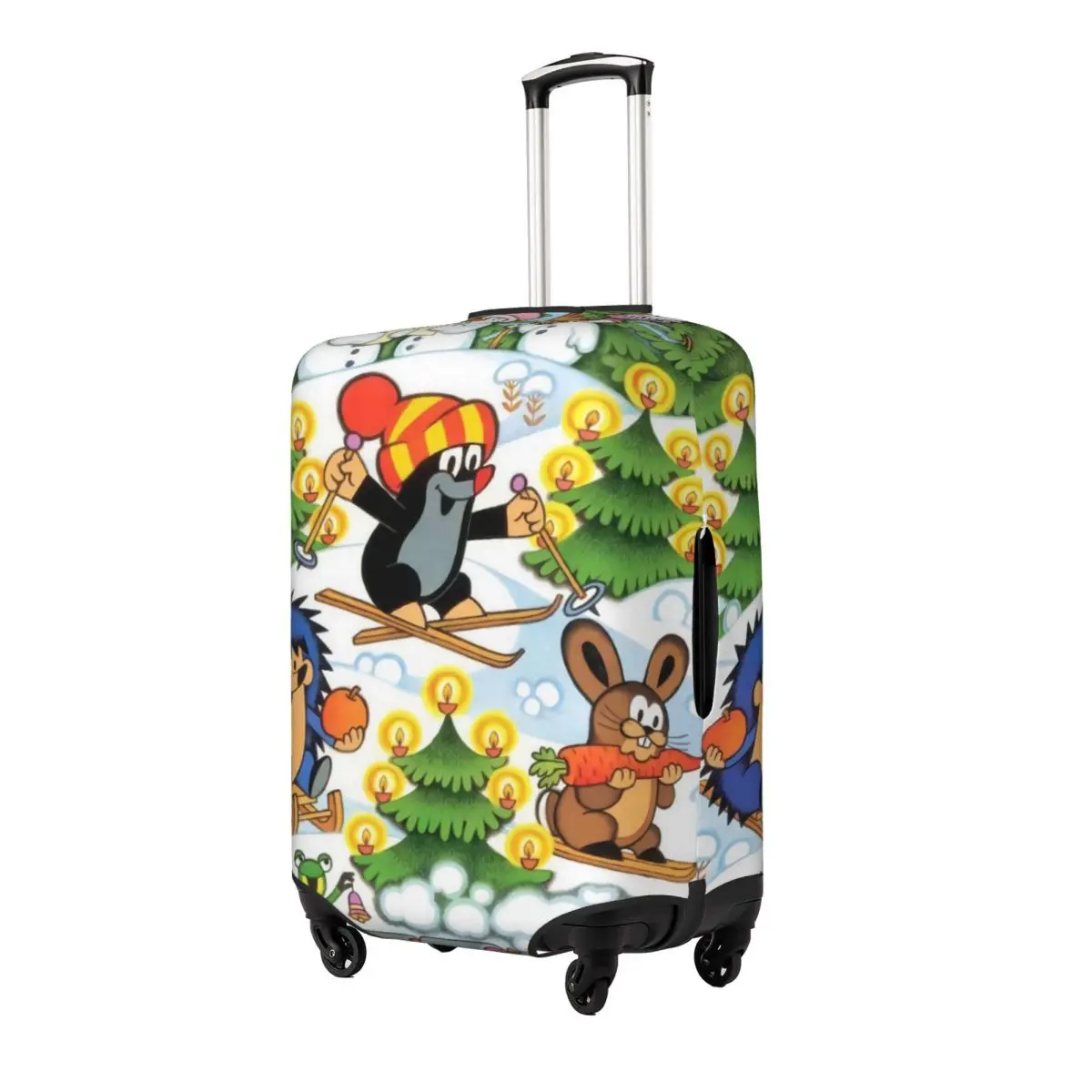 The Little Mole & Friends Skating Suitcase Cover Business Protection Holiday Elastic Luggage Case