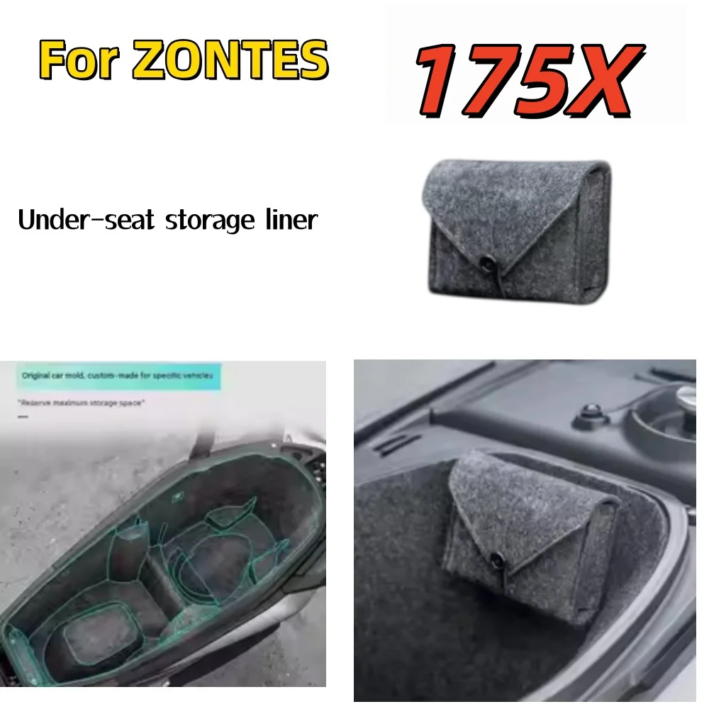 High-quality accessory: Anti-scratch, sound-insulating under-seat storage liner/mat for ZONTES 175X motorcycles.