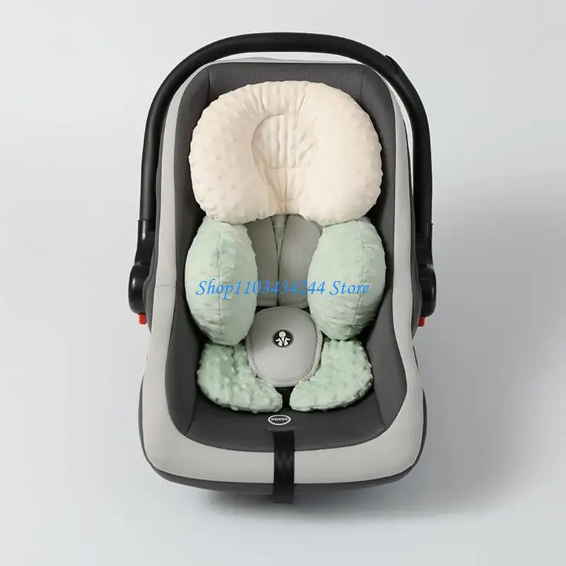 Baby Car Cushion Insert Provide Comfortable Head and Body Support for Infants with Matching Detachable Headrest
