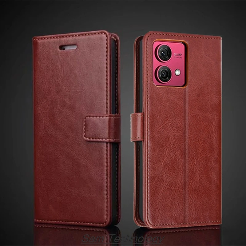 

Чехол-держатель для карт для Motorola Moto G84 из искусственной кожи с откидной крышкой в стиле ретро, чехол-кошелек для телефона Moto G84 Business Fundas Coque