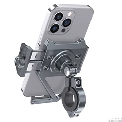 Aluminum Mobile Phone Holder for Motorcycle, Handlebar Bike Phone Mount,Suitable for Cycling, Mountain and Off-road