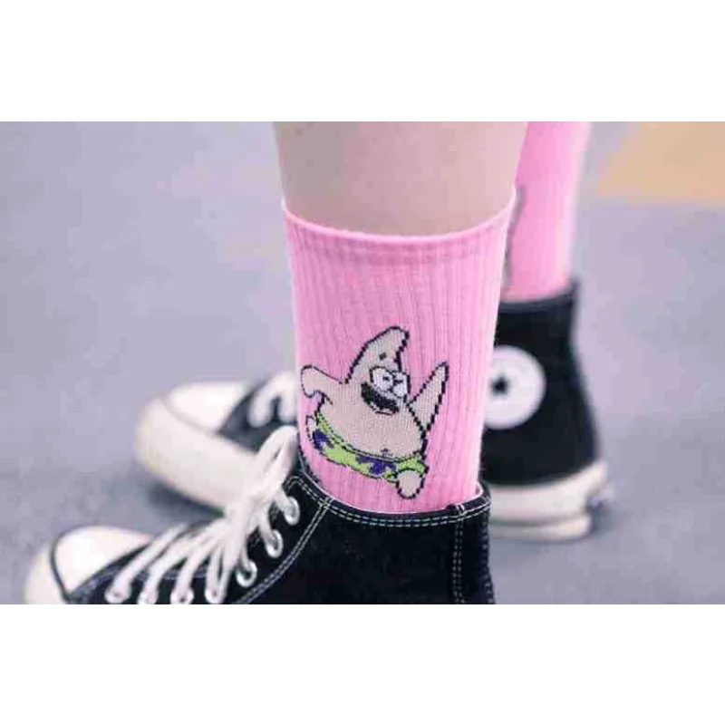 SpongeBob Cartoon Socks Patrick Cotton Trend Tube Socks Boy Girl Funny Sock Comfortable Breathable Hip-hop Fun Socks for Kids