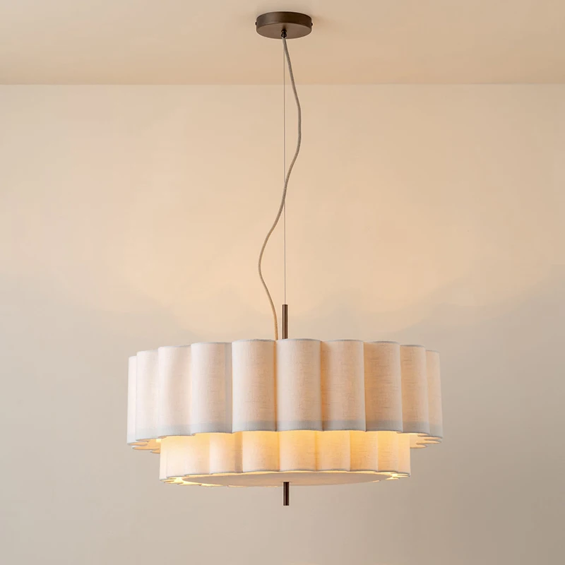 Nordic Minimalist Fabric Ceiling Chandelier Changeable Living Dining Room Bedroom Pendant Lights Home Decor Hanging Lamp Fixture