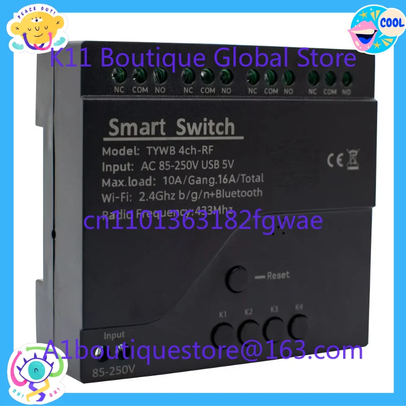 Smart 4 Channel Ewelink Wireless Dry touchpoint Relay Switch Module App Remote Control for use with Alexa Google Home