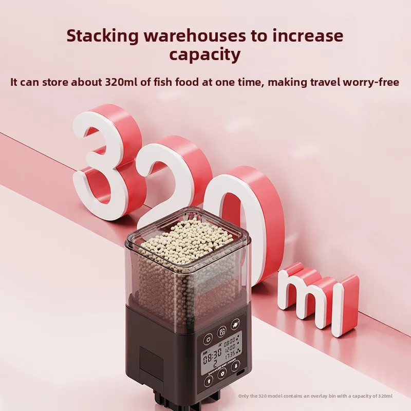 Mangeoire automatique pour poissons, écran LCD LED, grande capacité 120ml/320ml, synchronisation intelligente, tortue, aquarium, mangeoire automatique