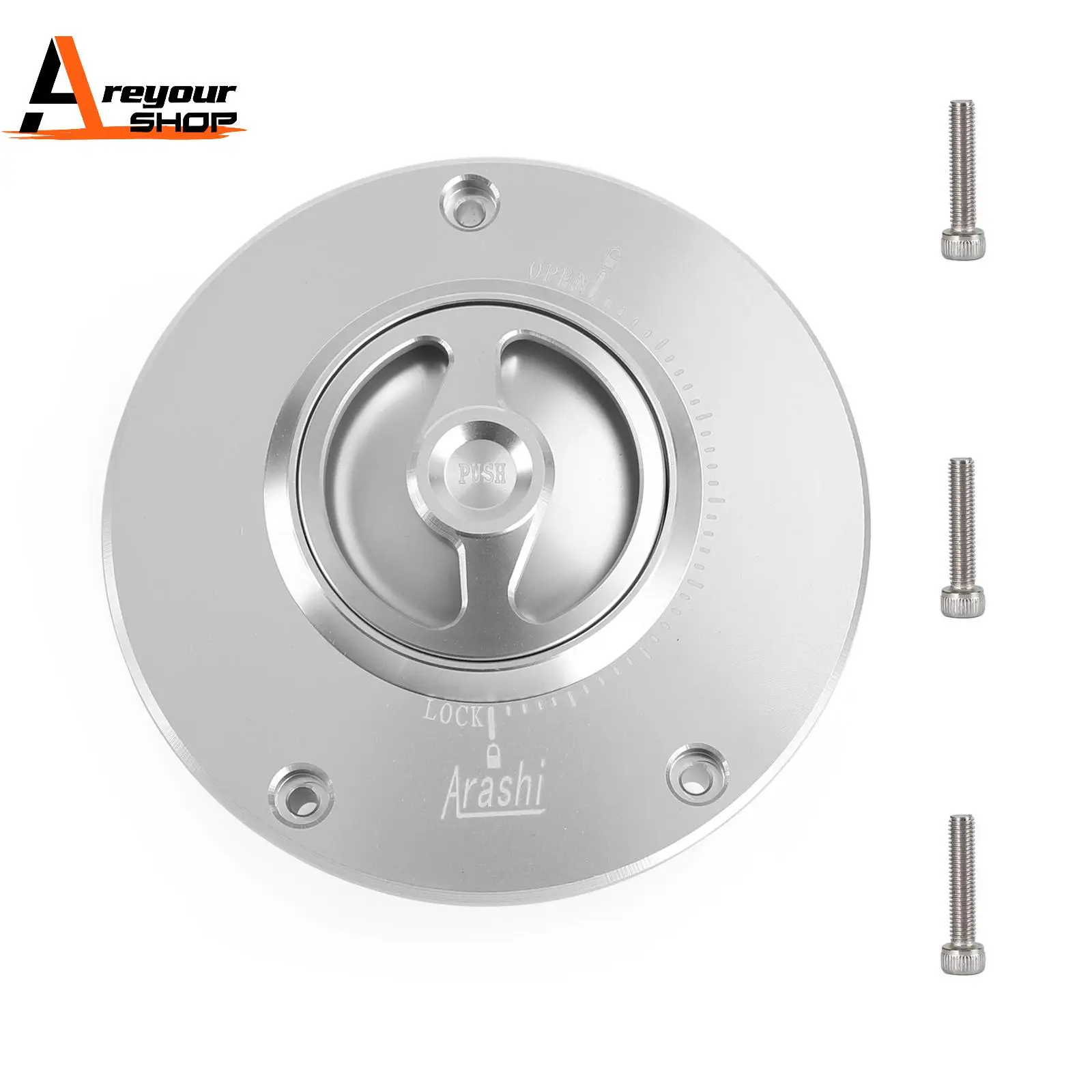 

Areyourshop CNC Aluminum Fuel Filler Cap Keyless for Honda VFR 750 800 F VTR 1000 ST 1300